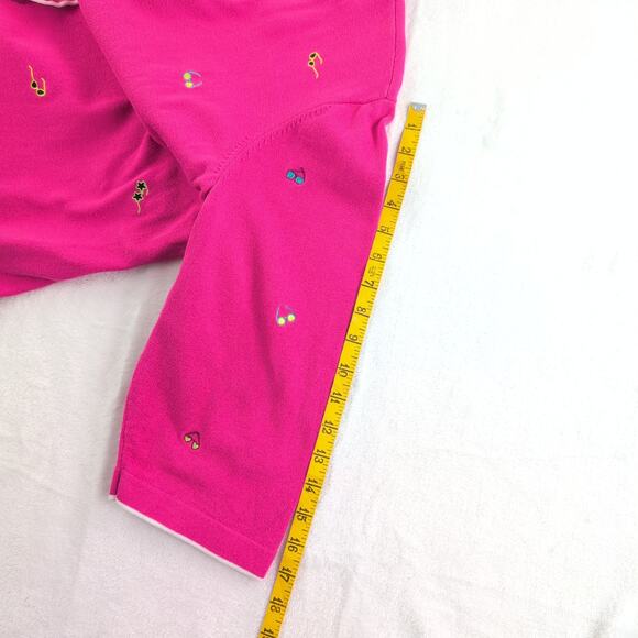 Vintage C. J. Banks Cardigan Beachy GrannyCore GrandmaBeach Hot Pink Women's 2X - Picture 10 of 10